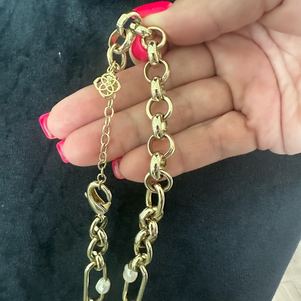 Kendra Scott Gold and White Pearl Necklace - Picture 4 of 7